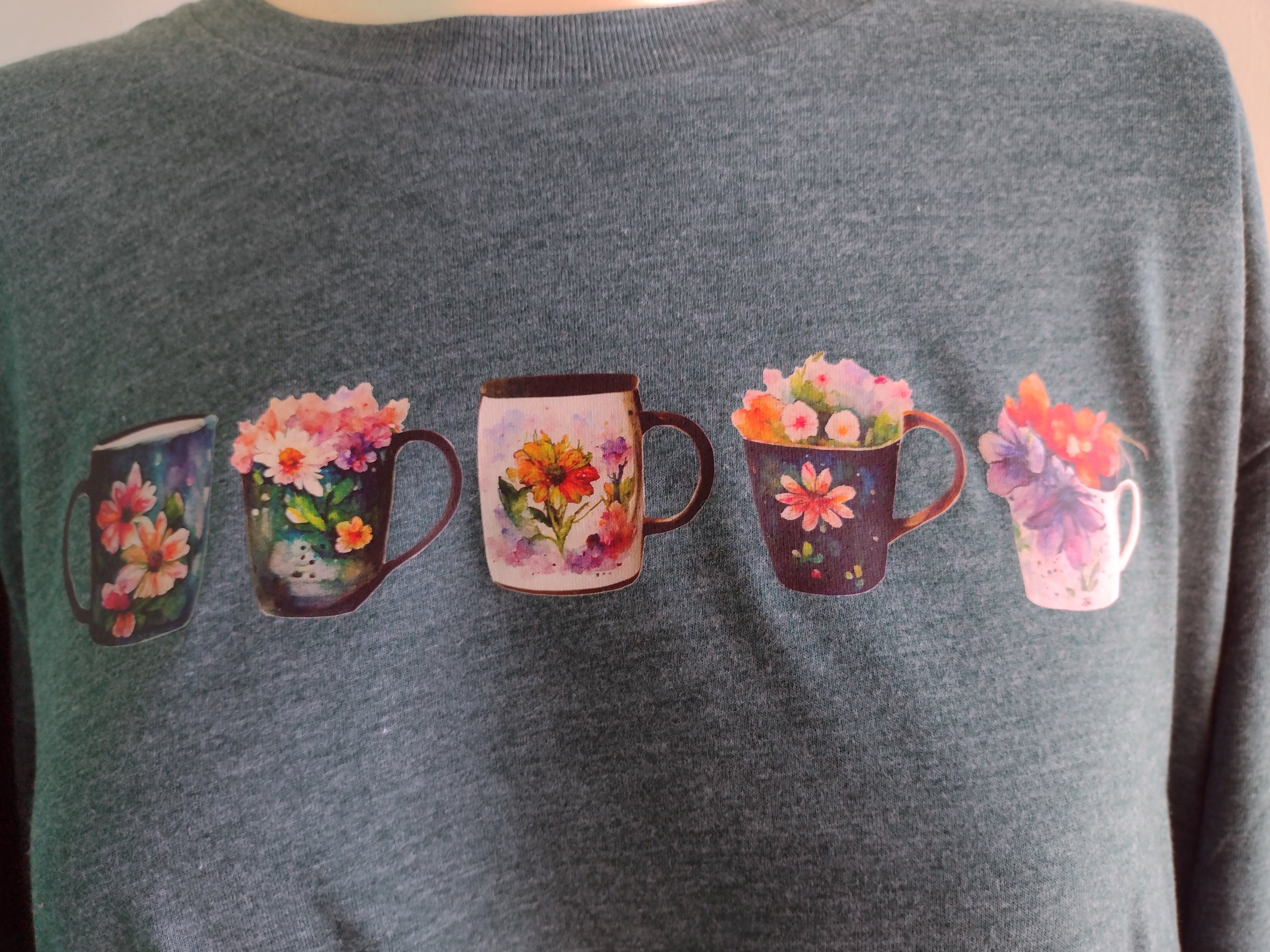 Floral coffee cups pretty shirt