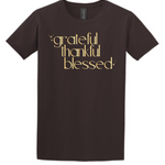 Grateful thankful blessed tee in cozy Fall colors