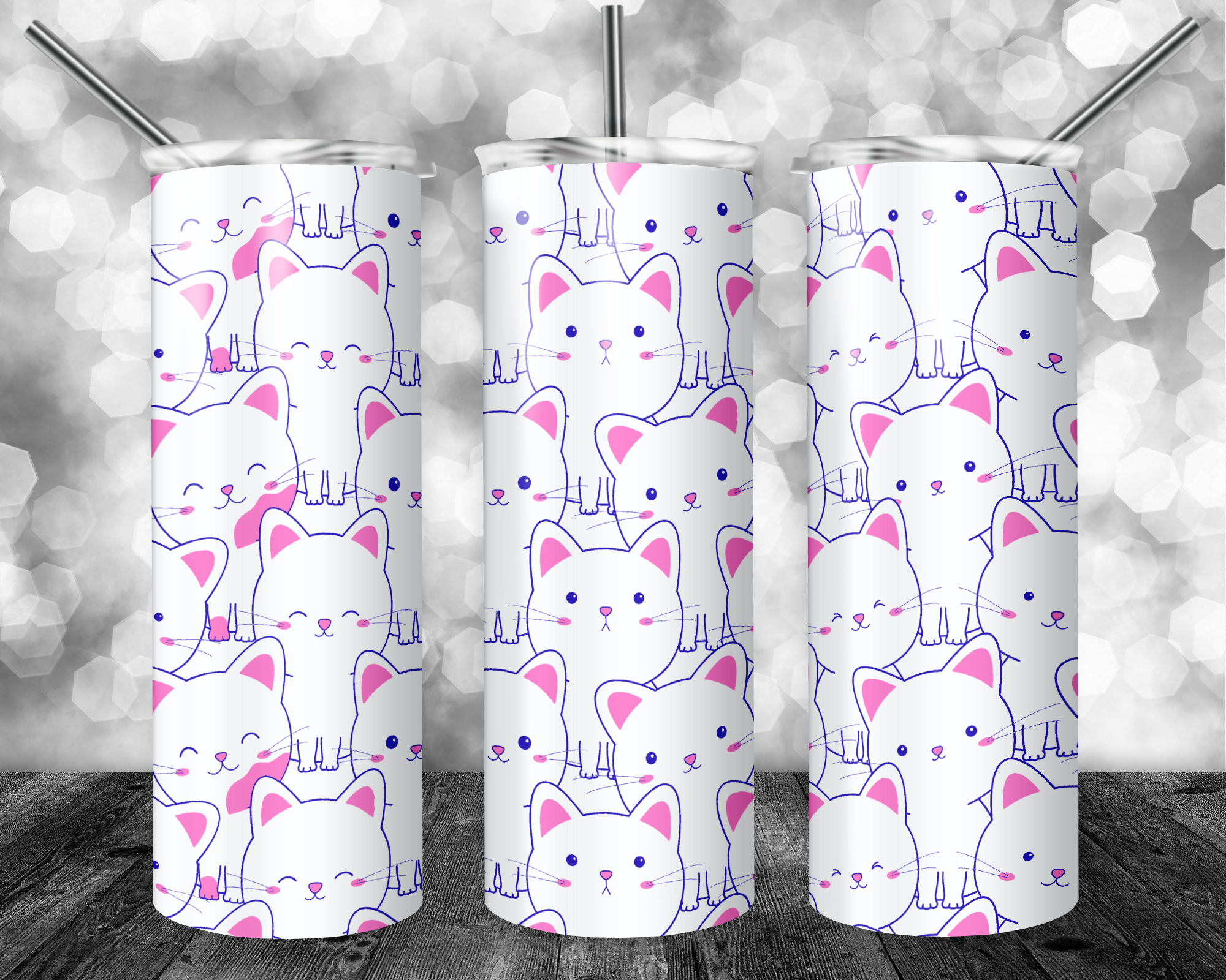 Cute cats stainless steel tumbler