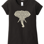 Elephant mandala tee for girls - cotton