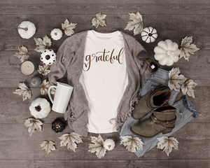 Grateful heart tee in cozy Fall colors
